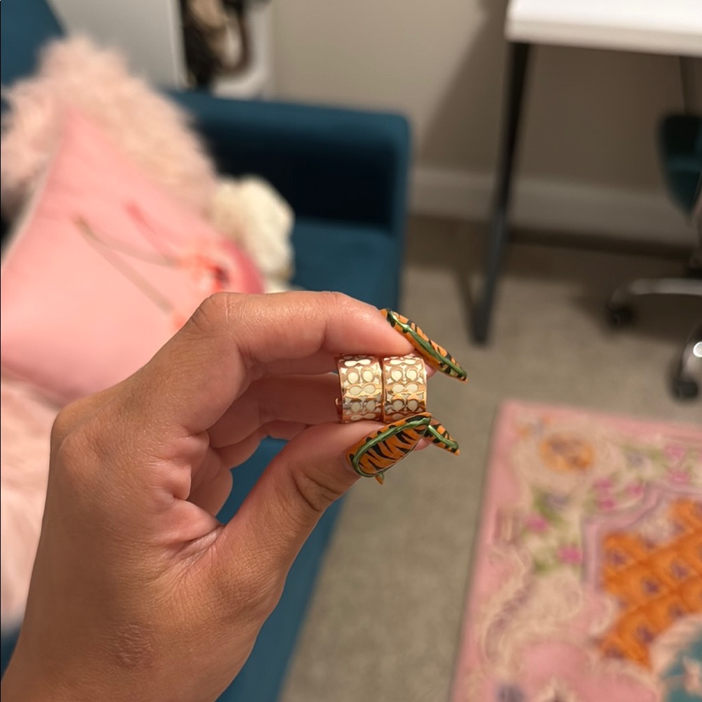 Rose gold coach hoops